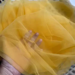 Elegant Light Brown Grey Soft Tulle Fabric for Wedding and Formal Gowns (Yellow)