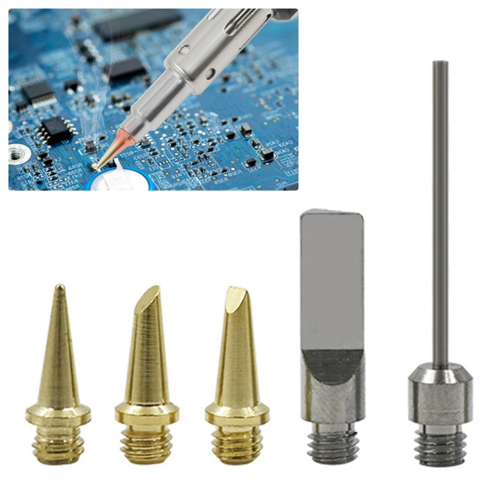 Soldering Tips Soldering Iron Tip Kit Torch Pen Replaceable Tool Silver Copper HS-1115K Head Welding Power Tools