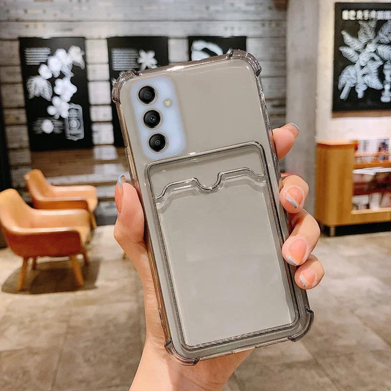 Transparent Shockproof Soft Cover with Clear Card Slot Holder
