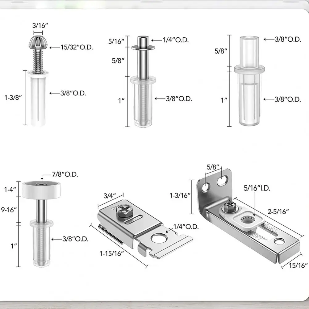 1 Set Smooth Wear-resistant Bi-fold Door Kit Spring Top Bottom Pivots Bracket Guide Wheel Kit Prevent Sliding Blocked