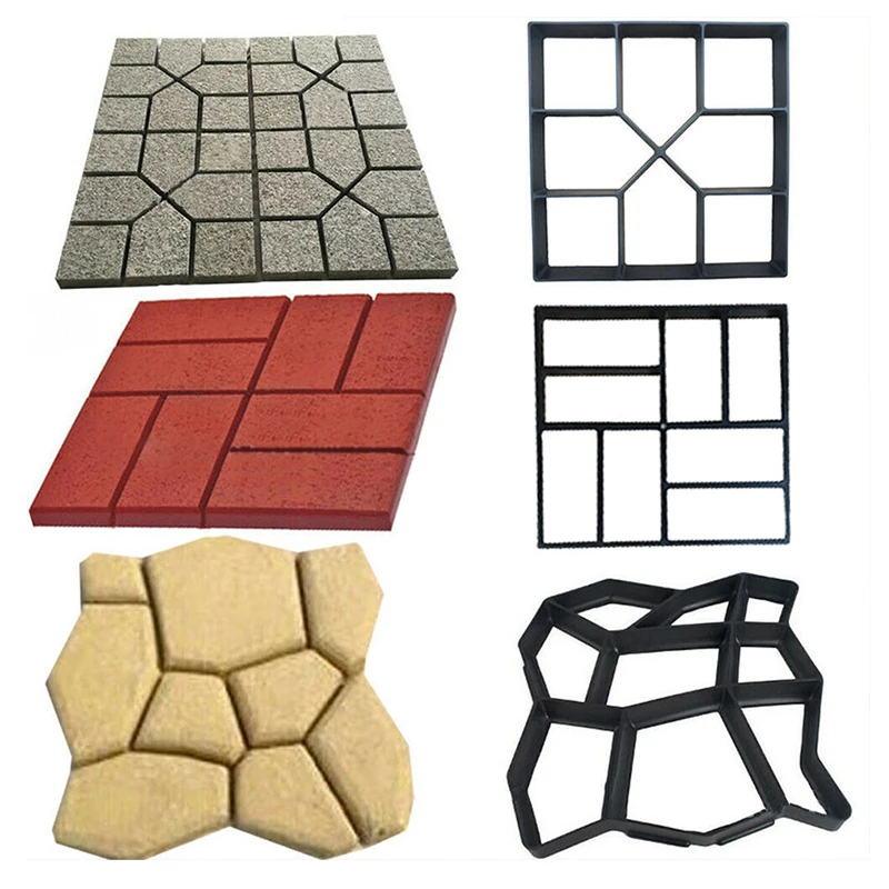 Concrete Molds Garden Paving Mold Floor Mold Tool Walking Pavement Concrete Paving Cement Brick Stone Road Floor Molding Machine garden path molds