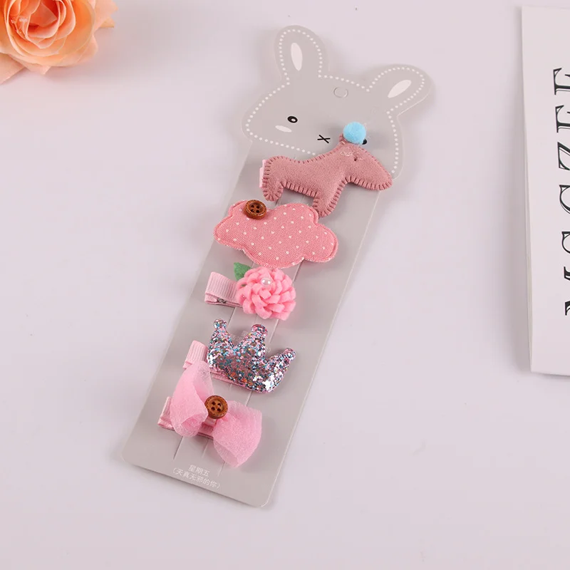 5pcs/lot Cute Kids Hair Pin Children's Hair Clip Set Bow Hairpin Infant Baby Headdress Fashion Birthday Gifts for Babies Girls baby stroller mosquito net Baby Accessories