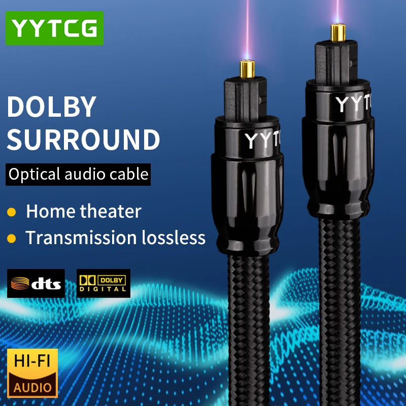 YYTCG HIFI 5.1 Digital Optical Audio Toslink Cable For HIFI Video DVD