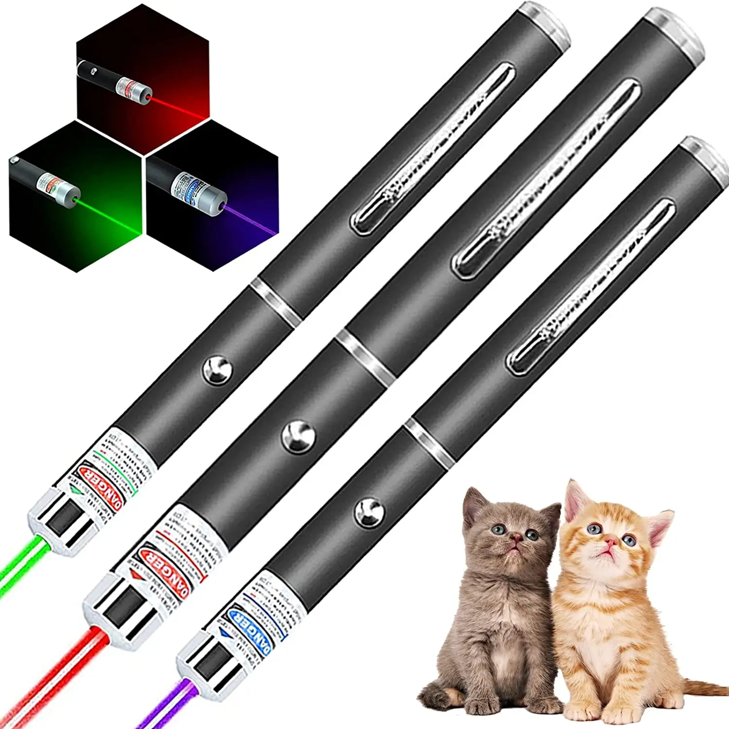 Laser Pointer Mini 2 in1 Cat Keychain Fun Pointer With battery Light Portable Laser pointer LED Training Torch Pet Cat Tickle Toy Flashlight