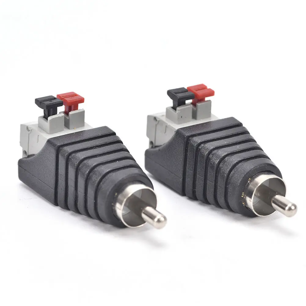 2 Stuks Luidsprekerkabel Naar Audio Mannelijke Kabel Professionele Jack Druk Stekker Rca Connector Adapter Kabel