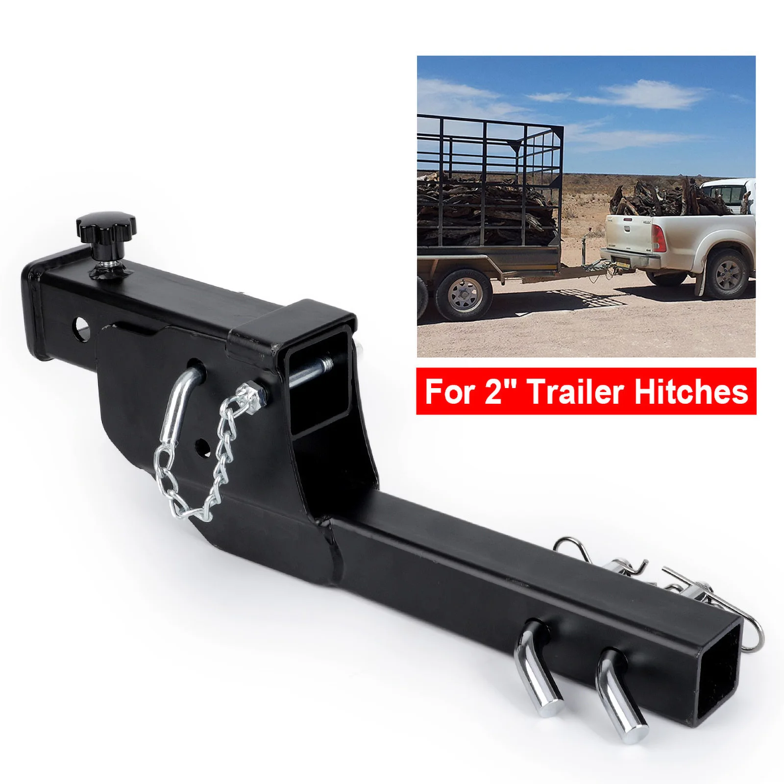 2Inch Fold Trailer Attachment Rod Metal Adjustable Trailer Hitch Mount