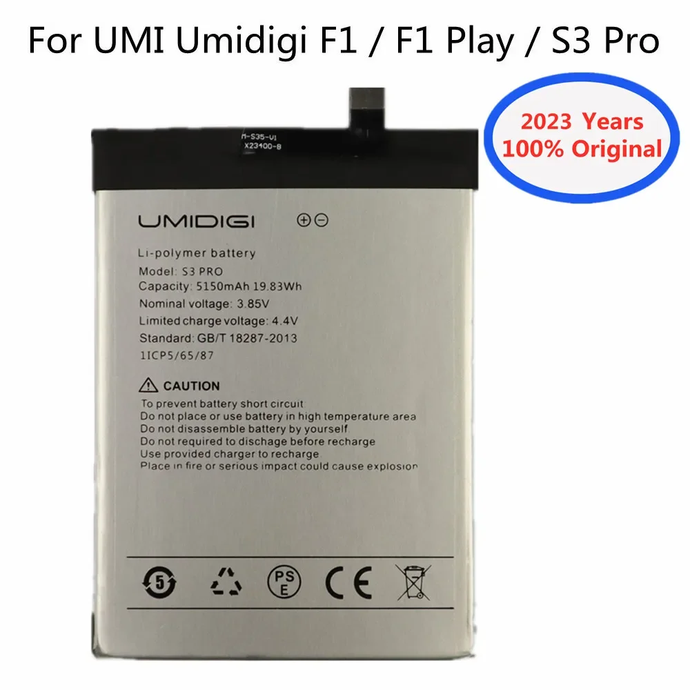 

2023 New 100% New Original Battery for UMI Umidigi F1 / F1 Play / S3 Pro / S3Pro / F1Play 5150mAh High Quality Battery In Stock