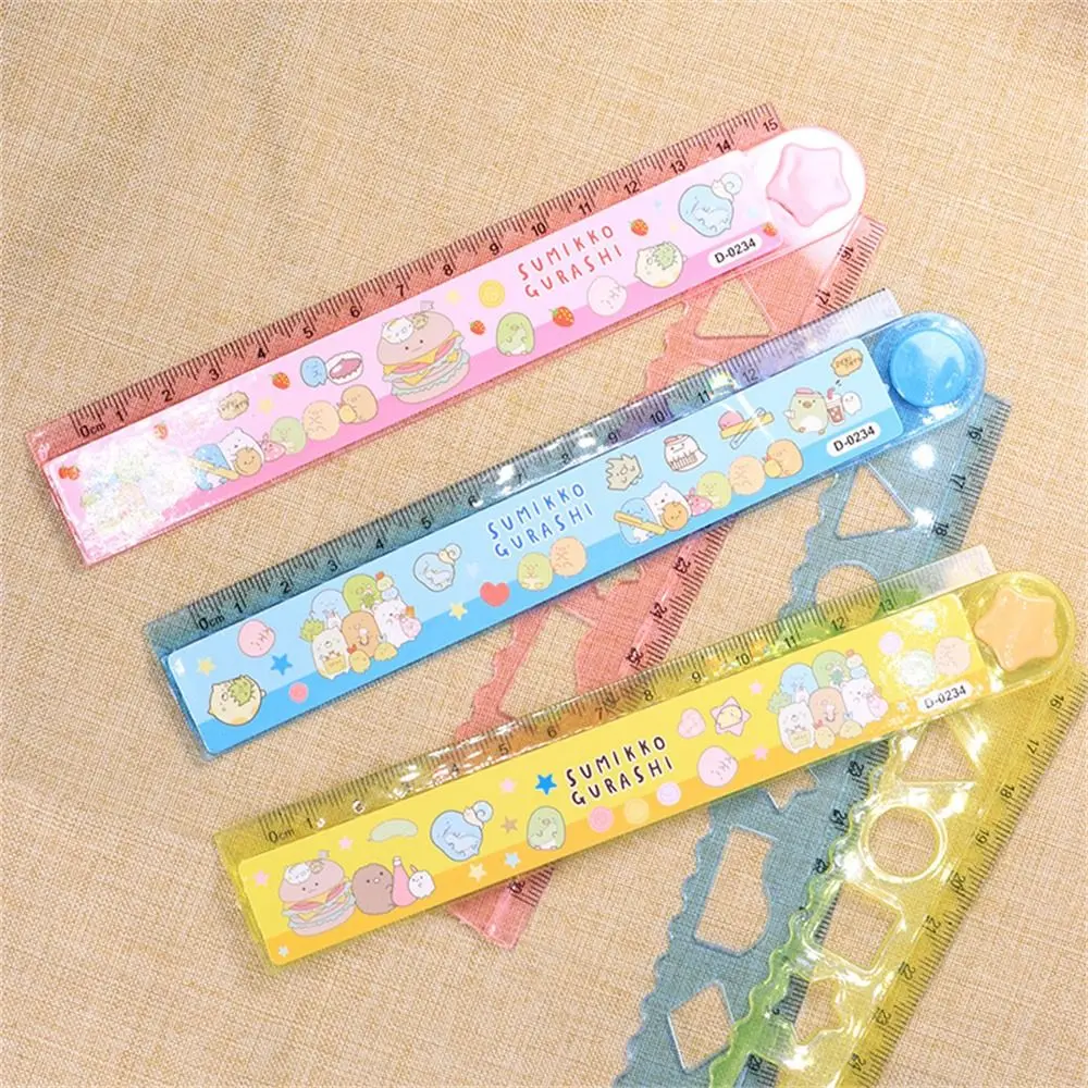 New 30CM Cute Animal Folding Ruler DIY Drawing Rulers For Kids Students Office School Supplies Multifunction Stationery Gift 30 cm kawaii cute kawaii study time folding ruler multifunction diy drawing rulers for kids students office school stationery