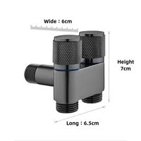 ก๊อกน้ำเครื่องซักผ้าแบบควบคุมสองทาง G1/2 1 เข้า 2 ออก วาล์วสามทางสำหรับห้องน้ำ อ่างล้างจาน อ่างล้างหน้า อุปกรณ์เสริมก๊อกน้ำ 6