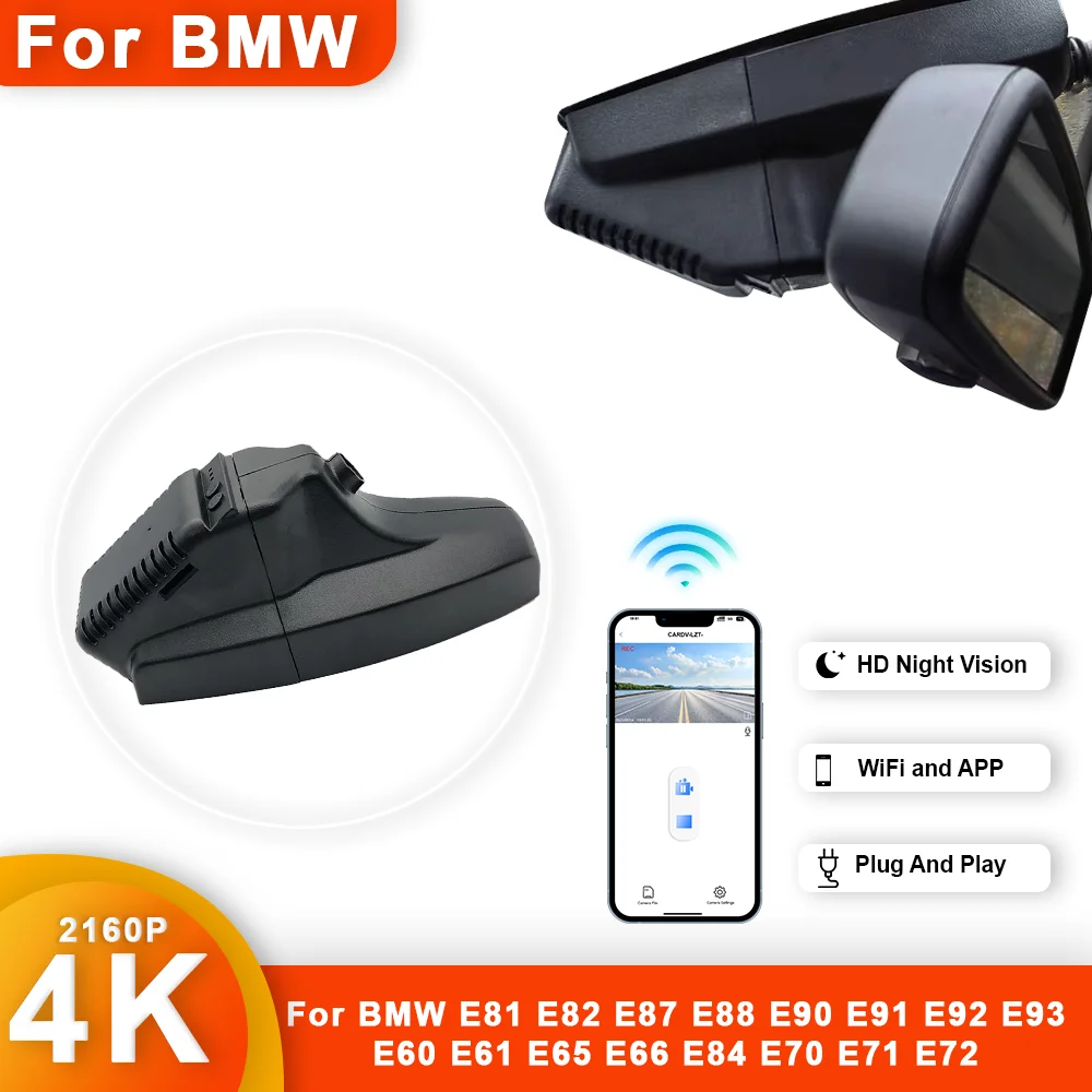 For BMW X1 E84 F48 X3 E83 F25 X5 E53E70 F15 Z4 E85 E86 E89 E90 E93 4K Dash Cam for Car Camera Recorder Dashcam WIFI Car Dvr