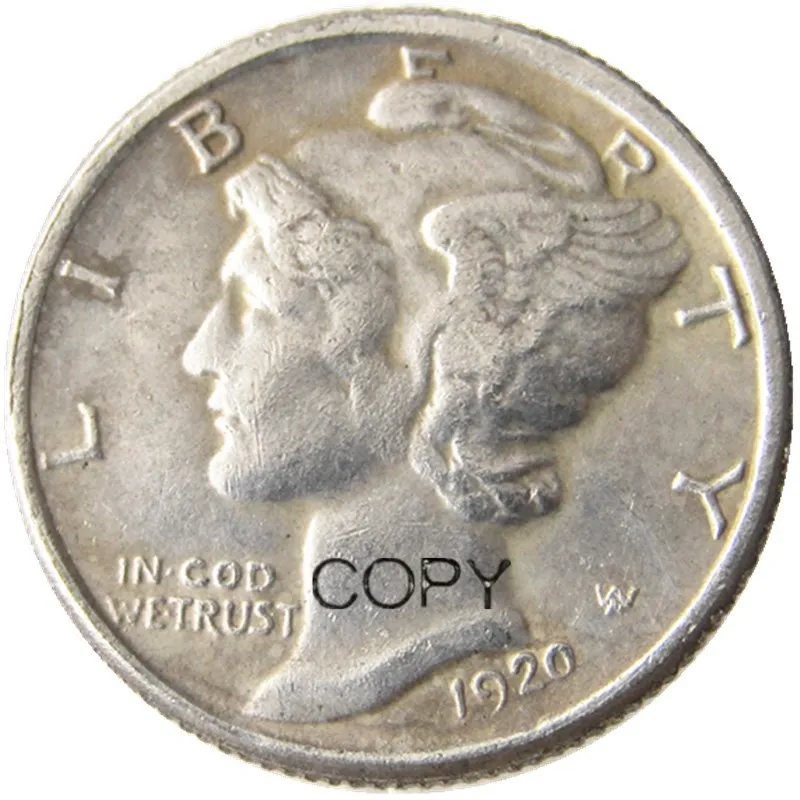 

US 1920 P/S/D Mercury Посеребренная копировальная монета