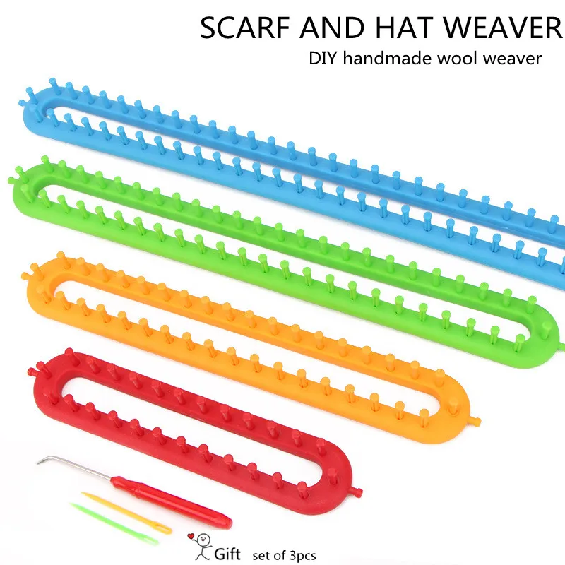 4pcs DIY Hand-knitting Tool set Hat Scarf Knitter Hand-knitting Tool Handmade Woven Scarf Knitting Loom Kit Sewing Accessories