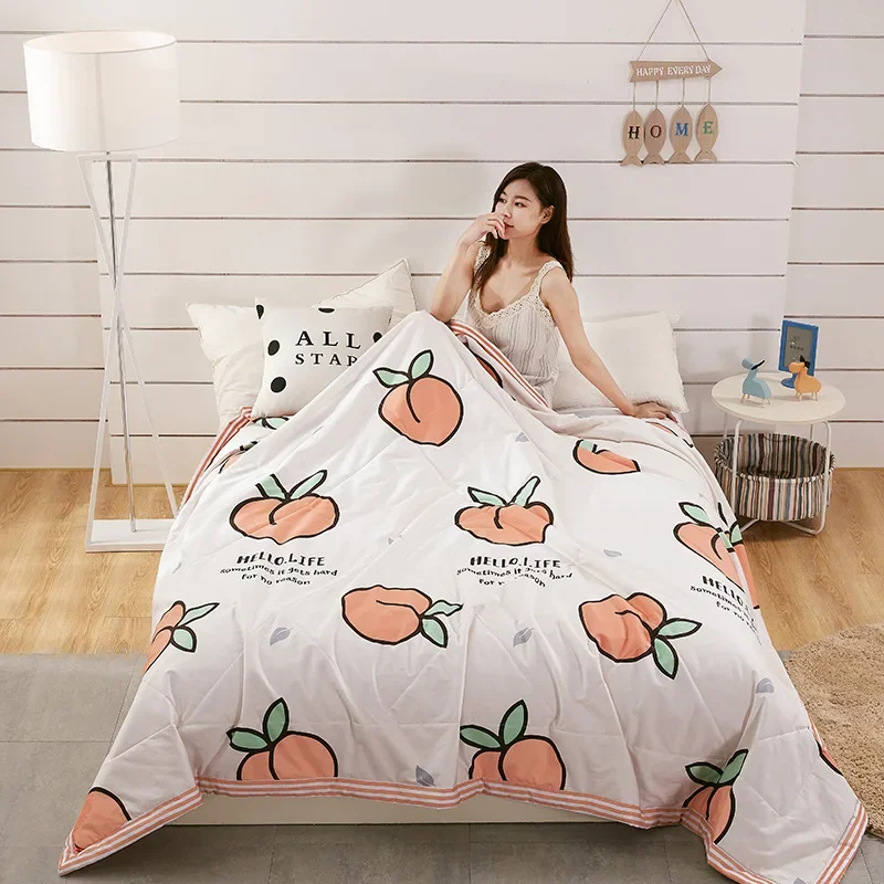 Summer Cotton Quilts Thin Air-conditioning Comforter Soft Breathable for Office Nap Bed Covers and Bedspreads summer quilt summer quilt set bed comforter