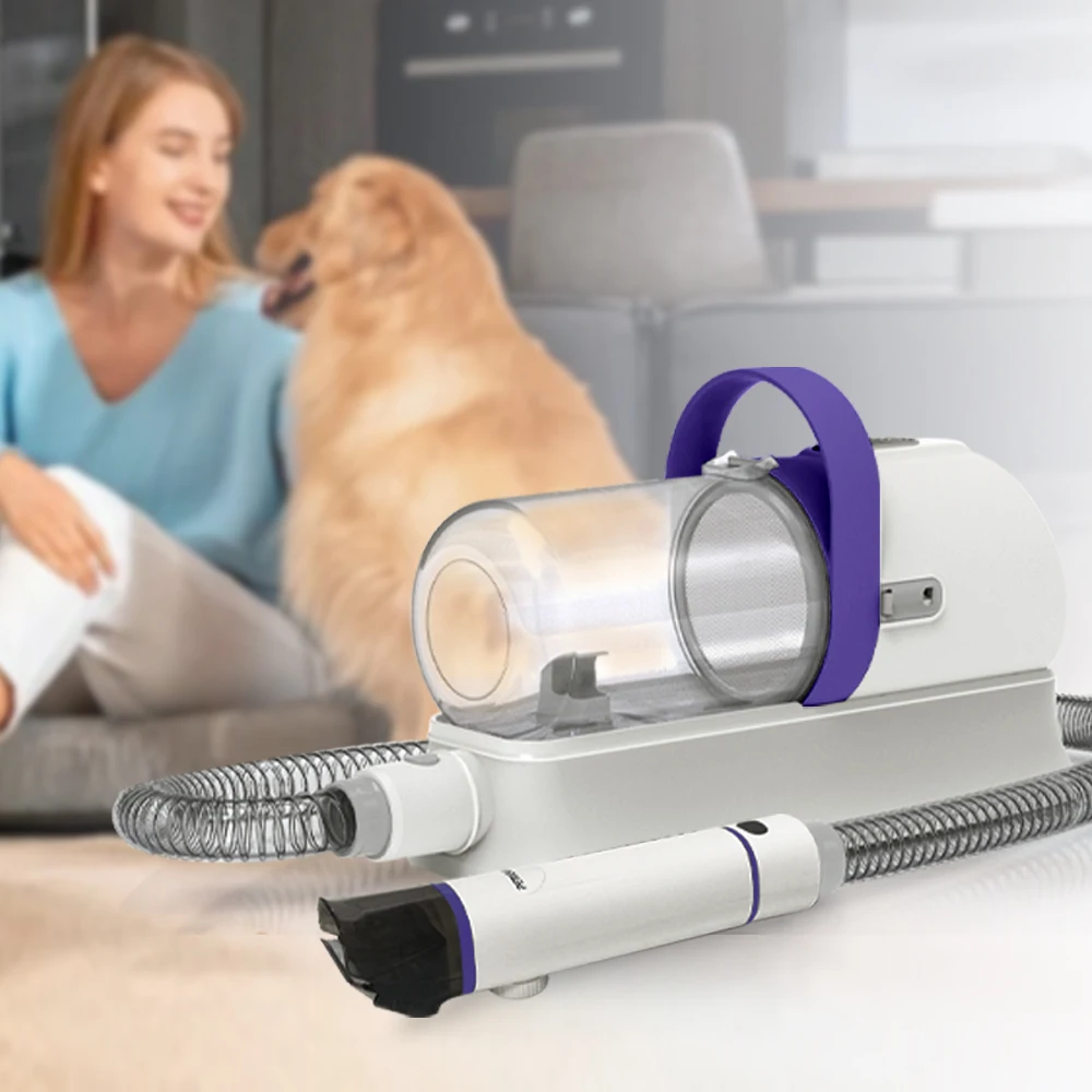 Professional 7-In-1 Pro Pet Grooming Kit Low Noise 1.5L Pet Cleaning Vacuum Clipper Trimmer for Dogs & Cats Box Packing