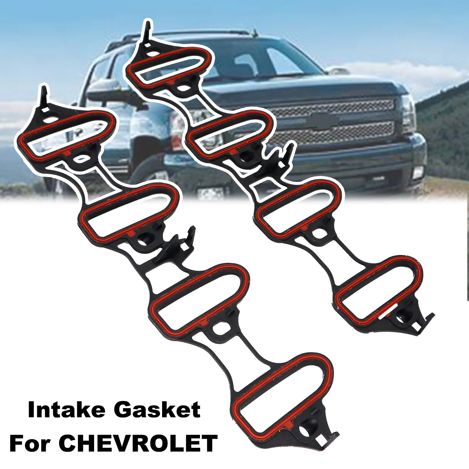 Car Engine Intake Manifold Gasket Replacement Parts 2PCS For Chevy Chevrolet Silverado GMC Hummer Tahoe 5.3L 6.0L OHV 89060413