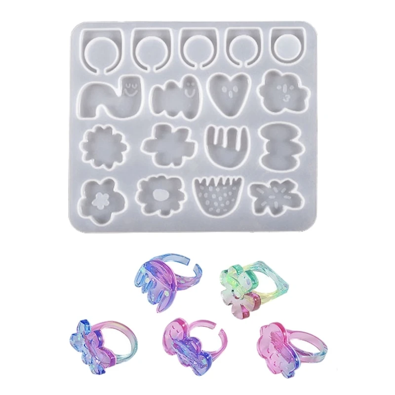 Irregular Flower Ring Silicone Mold Epoxy Resin Mould for Crafts Beginners Dropship