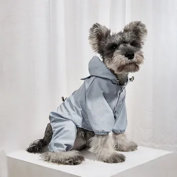 Water Resistant Clothes For Dogs Pet Coat Adjustable Reflective Dog Rain Jacket With Hoodie Lightweight Dog Rain Coat Mascotas 1