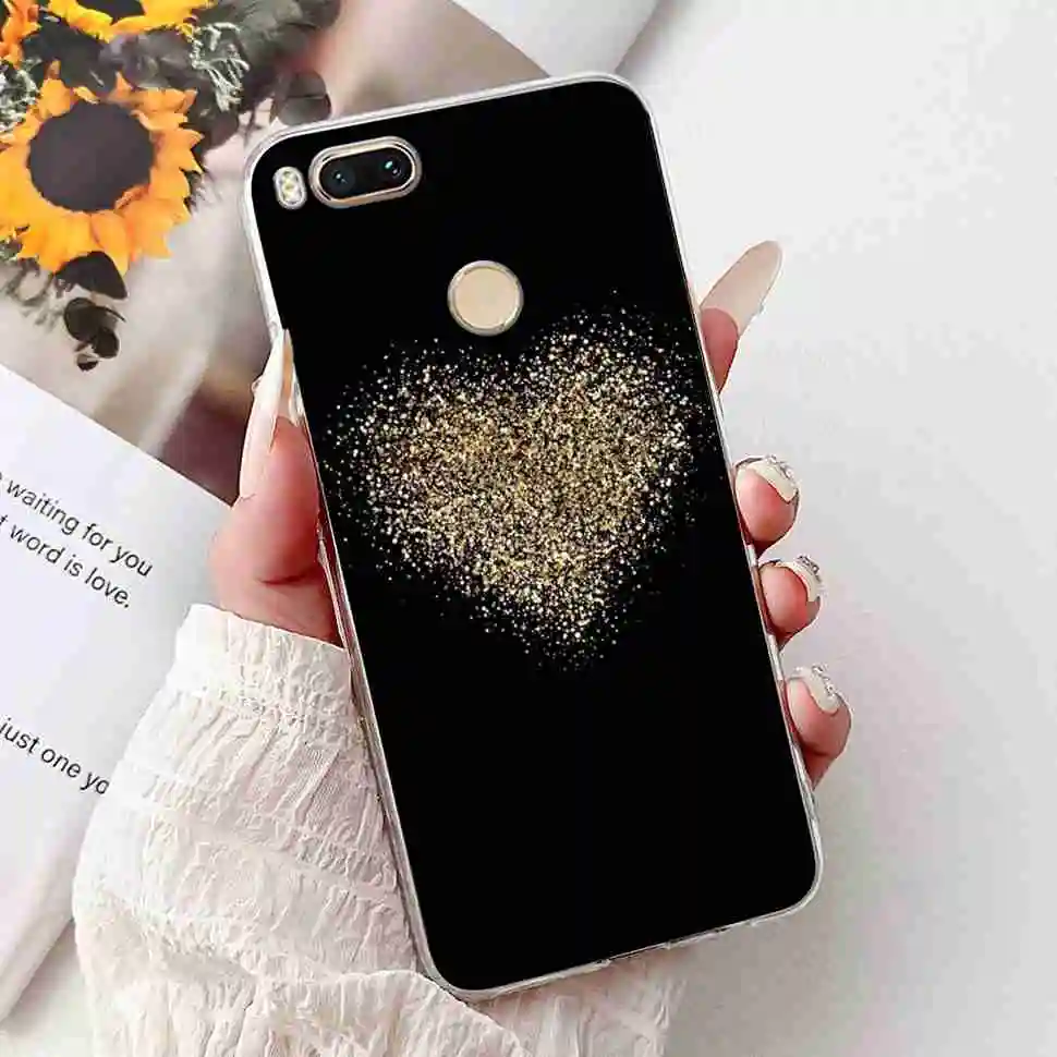 Love Pop Print TPU Soft Silicone Phone Case with Floral Design