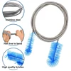 Aquarium Cleaning Brush for Water Hose Lily Pipe Air Tube Stainless Steel Flexible Bent Tube Double Head Brush Fish Tank cleaner 2