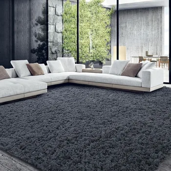 Shaggy Area Rug 9x12 Feet, Ultra Fuzzy Large Plush Faux Fur Carpet for Living Room Bedroom, Non-Skid Fuzzy Rug 4
