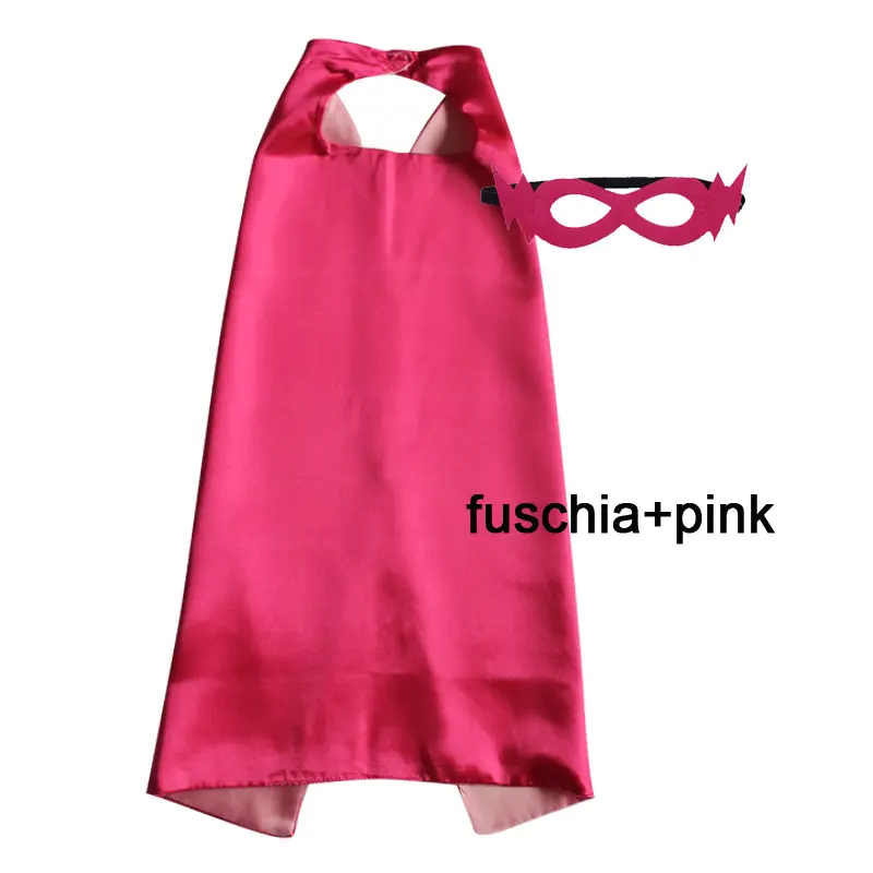 Superhero Capes with Mask REVERSIBLE Two Colored Child Cape Birthday Party Favor Satin Solid Capes Boys Girls Satin Capes - Image 22