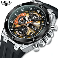 LIGE New Luxury Casual Men Watch Waterproof Luminous Chronograph Date Man Wristwatch High Quality Military Quartz Men's Watches