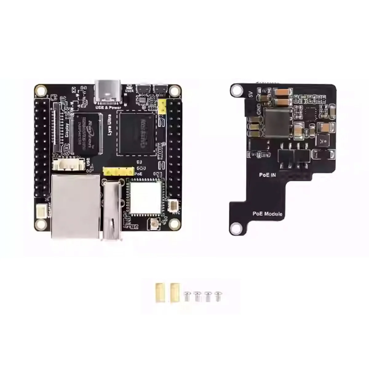 SEMOIC For Ultra W RK3506B Linux Development Board OnBoard EMMC-8GB 2.4GHz Wi-Fi6/Bluetooth 5.2 with POE Module