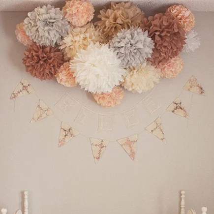 DIY Tissue Paper Pom Poms Flowers for Wedding Birthday Party Baby Shower  Decoration Handmade Gold White Haning Paper Ball Decor - AliExpress