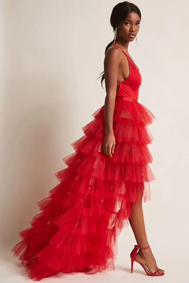 New Women Tulle Skirt Solid Color Mesh Tied-Up Irregular Floor-Length Party Skirt For Wedding Guest Dinner Cocktail Party Hot