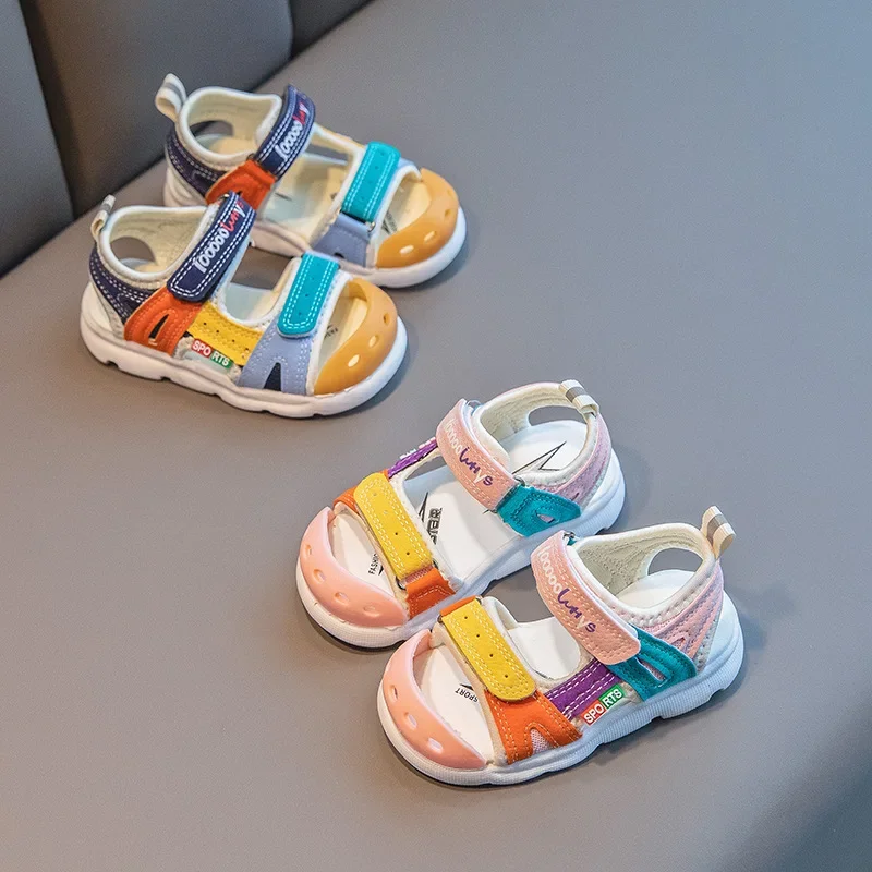 Baby Girls Sandles Summer Toddler Kids Shoe Covered-toes First Walkers Soft Bottom Boys Beach Shoes Cartoon Design