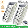 12 Pack Solar Lights Outdoor Wireless 100 LED Solar Motion Sensor Lights Waterproof Security Wall Lighting Outside for Backyard 1