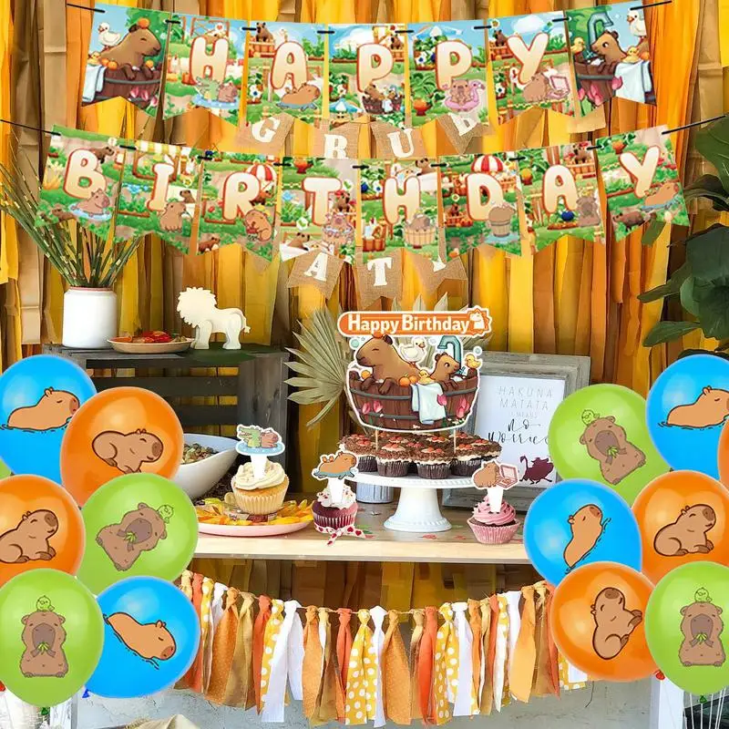 Capybara Birthday Background Capybara Photography Background Capybara Party  Decoration Background Capybara Party Supplies Dance Party Decorations for