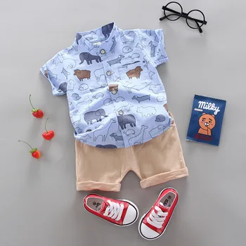 Abito da neonato alla moda Set di vestiti casual estivi Top pantaloncini 2 pezzi Set di vestiti per bambini per ragazzi Abiti per neonati Abbigliamento per bambini 1