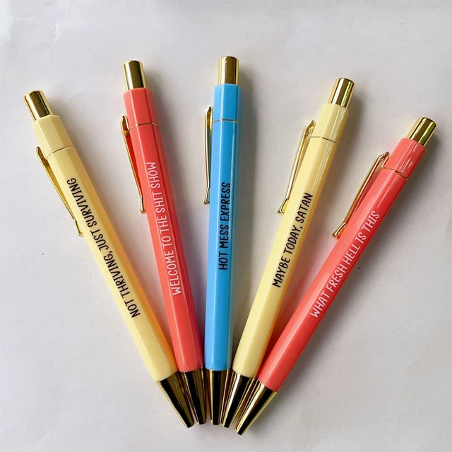 5pcs/set Funny Ballpoint Pen Shit Show Offensives Funny Fountain Pen  Student Stationery Gift Office Signature Multifunction Pen - AliExpress