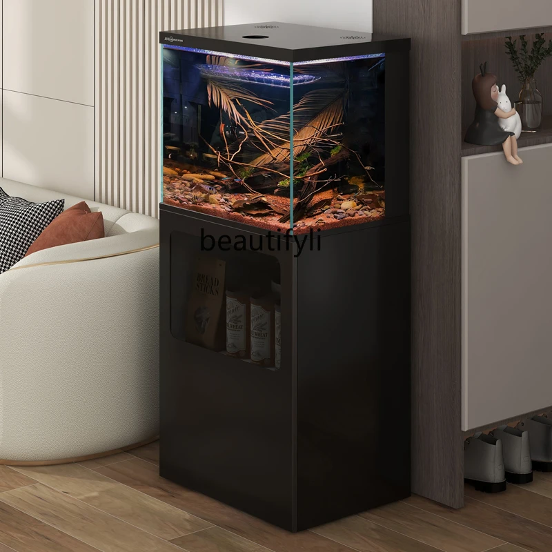 

Fish Tank Living Room Home Small Floor Back Filter Super White Aquarium Ecological Fish Globe