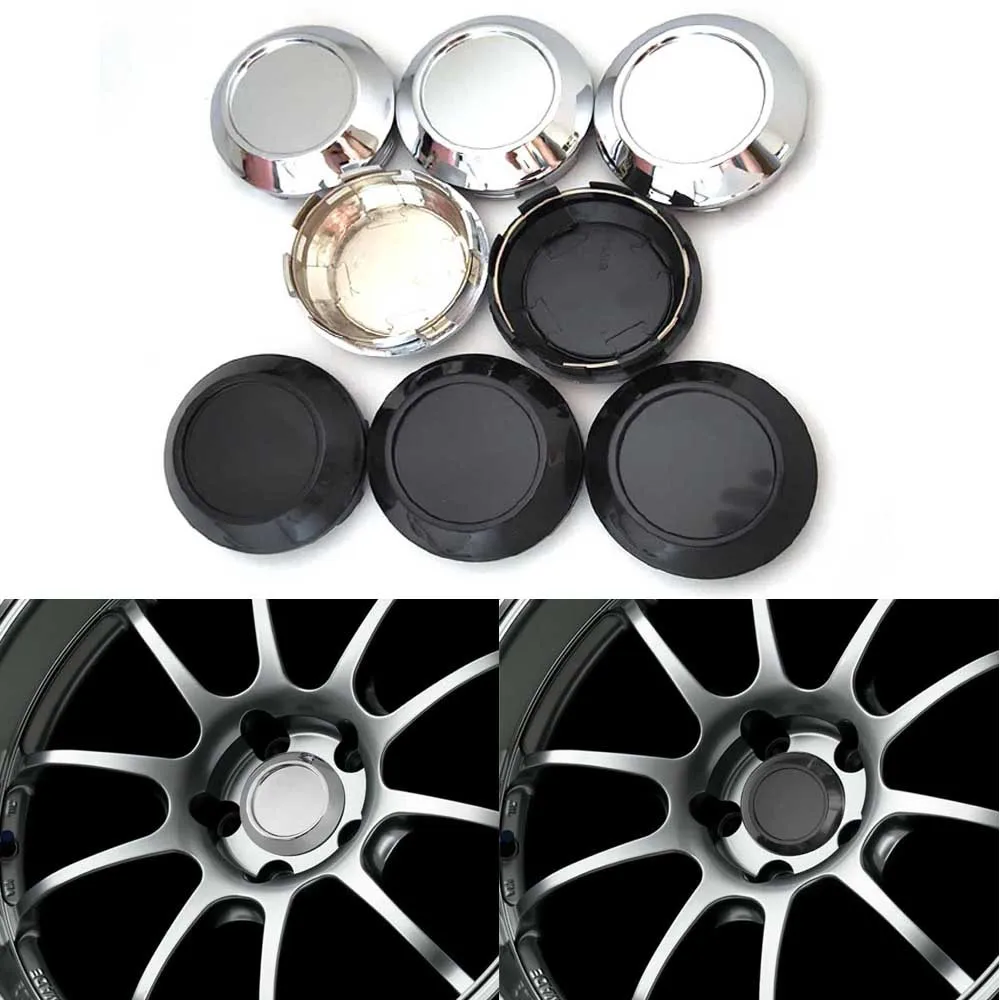 Pack of 4 Universal Black 63mm Dia 4 Clip Auto Wheel Tyre Center Hub Caps Cover