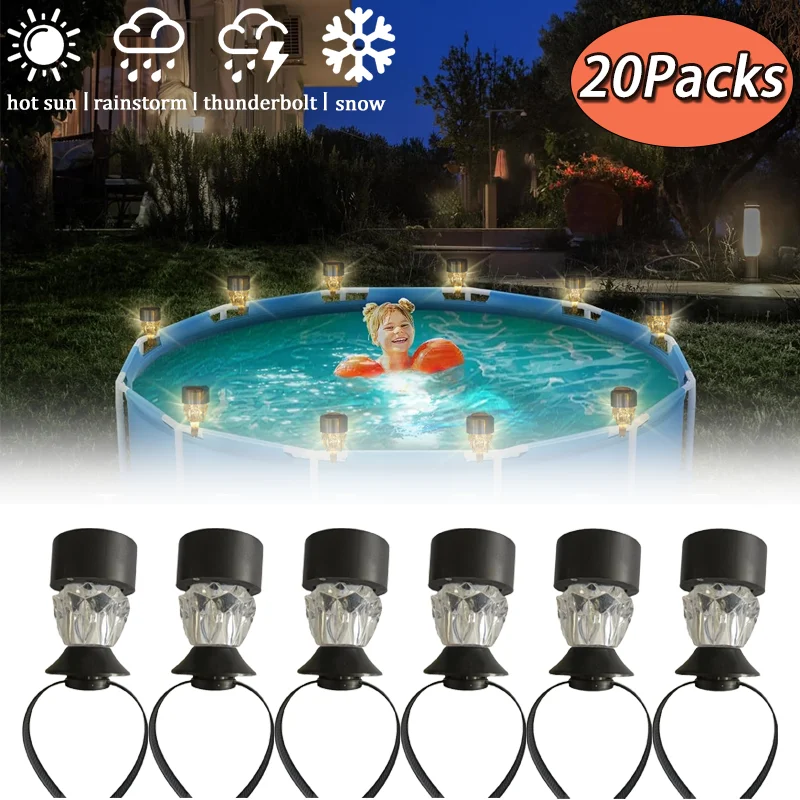 30 packages New Solar Pool Light Frame on the ground for swimming pool outdoor pool fence decorative accessories Waterproof LED