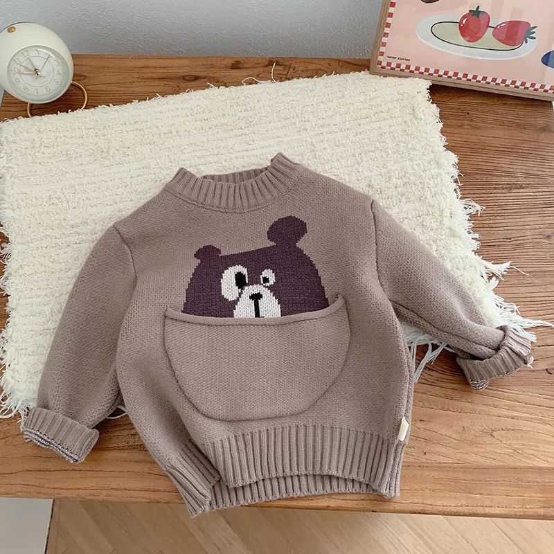 0-6Y Kids Sweaters Clothes Winter Spring Pullover Cartoon Clothes