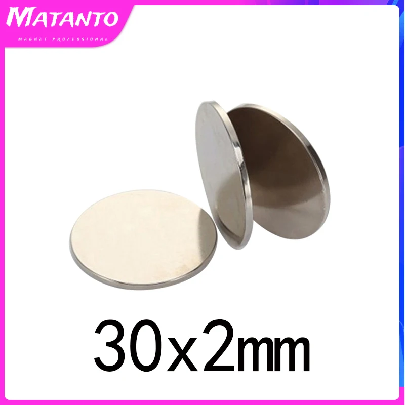 2/5/10/20/50pcs 30×2 mm Search Major Diameter Magnet 30mmx2mm Bulk Round Magnetic 30x2mm Neodymium Disc Magnets 30*2 circular 30