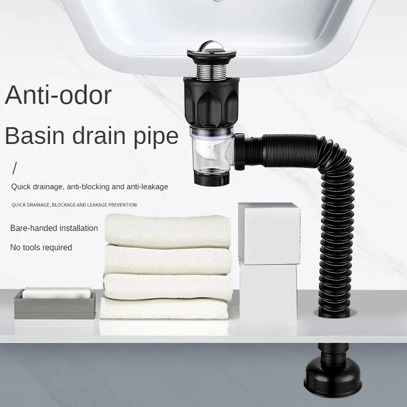 FlipTopSinkDrainPipeSetRetractableDeodorantSewerDrainageWater