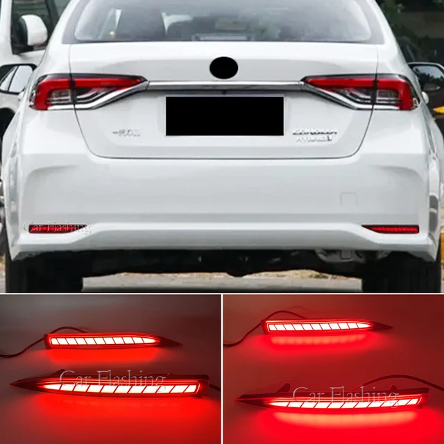 2 قطعة لتويوتا كورولا Altis 2019 2020 2021 2022 LED مصباح الضباب الخلفي الوفير ضوء الفرامل ضوء ديناميكية بدوره إشارة عاكس