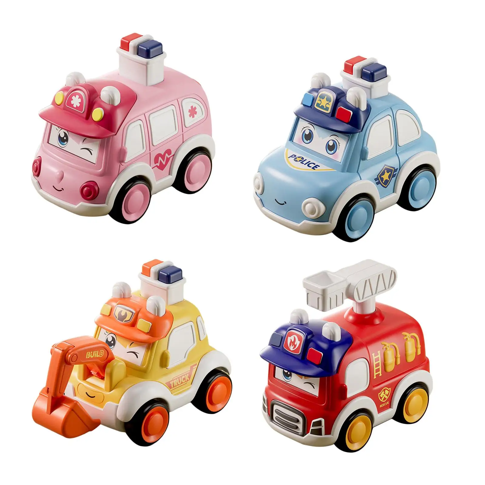 

Press and Go Cars Creative Cartoon Party Favor Birthday Gifts Educational Toys for Kids Children Boys Girls Preschool Baby