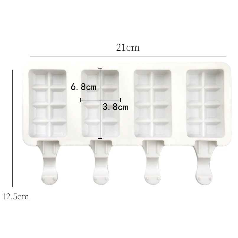 Pastry Tek Silicone Cylinder Popsicle Mold - 4-Compartment - 10 count box