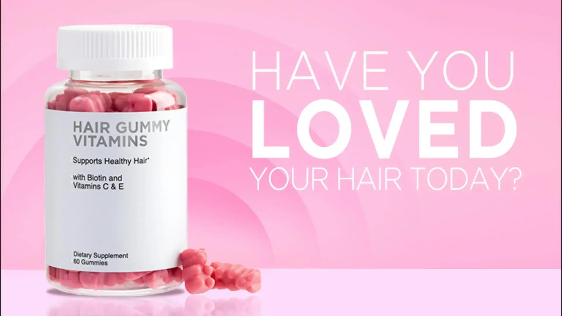 

Hair Vitamin Gummy,5000ug Biotin，VitaminE+C,Strawberry bear