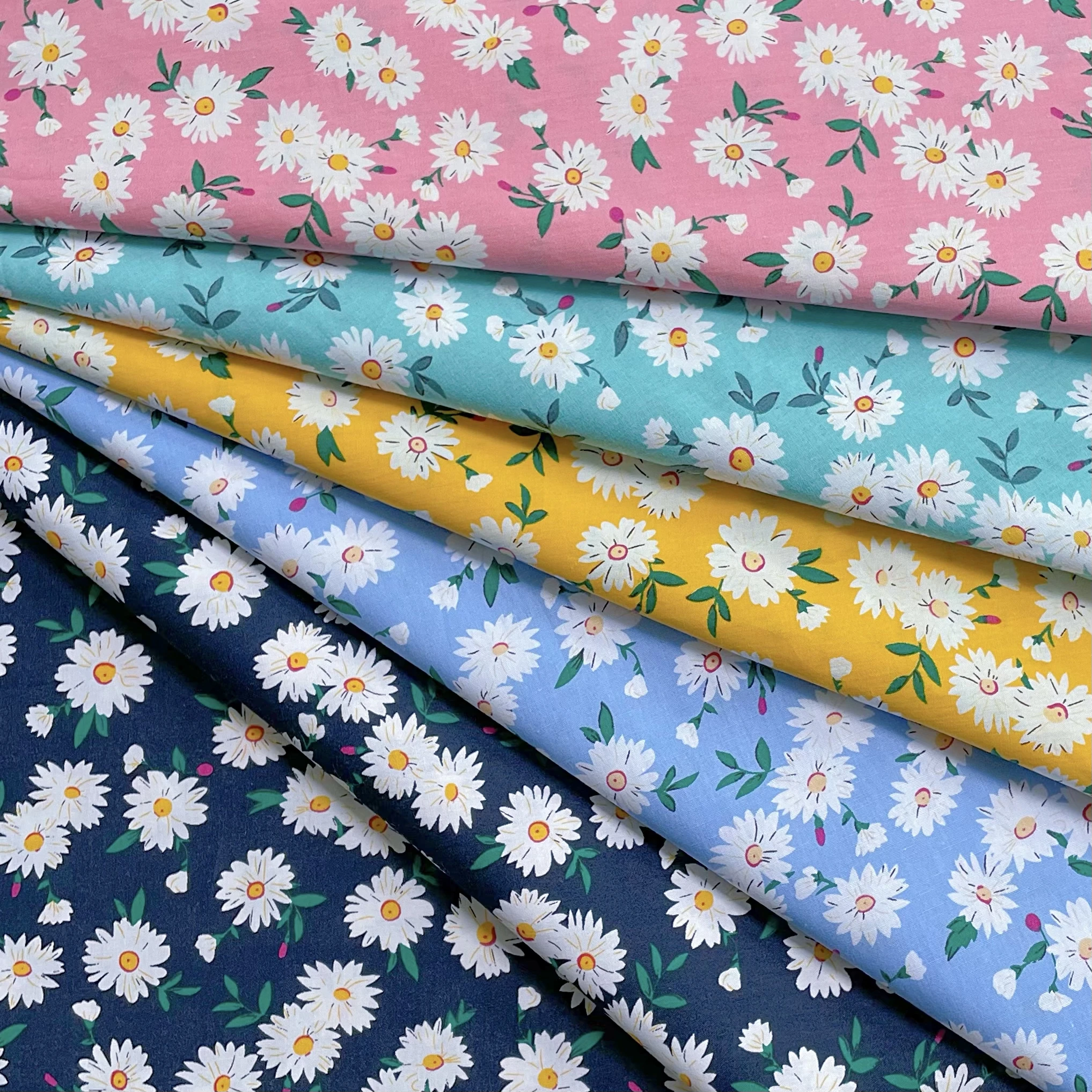 Spring and Summer Little Daisy liberty floral poplin cloth making handmade sewing dress 100% fabric cotton by meter