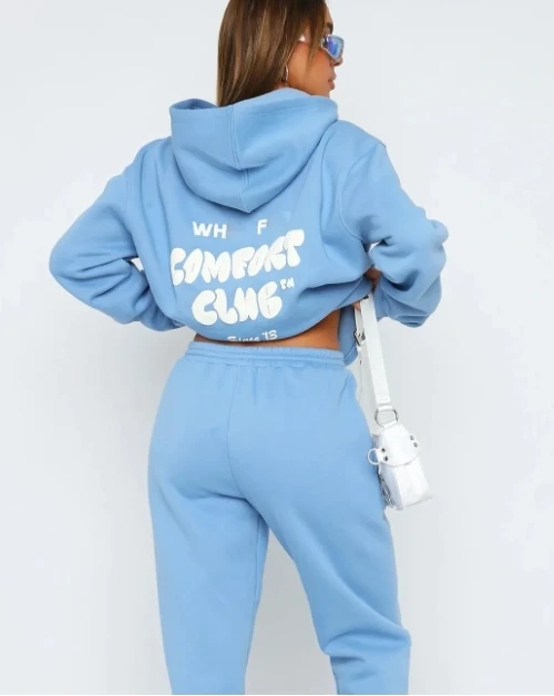 Frauen Tracuits Zwei Stücke Set Designer Neue Herbst Winter Langarm Shorts Hosen Mode Sport Schaum Pullover Mit Kapuze_voghion.com