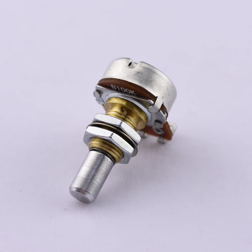 1 Piece Brass Bushing Solid Shaft Balance Potentiometer(POT) With Center Detent For Electric Bass -（B50K/B100K） Made in Korea