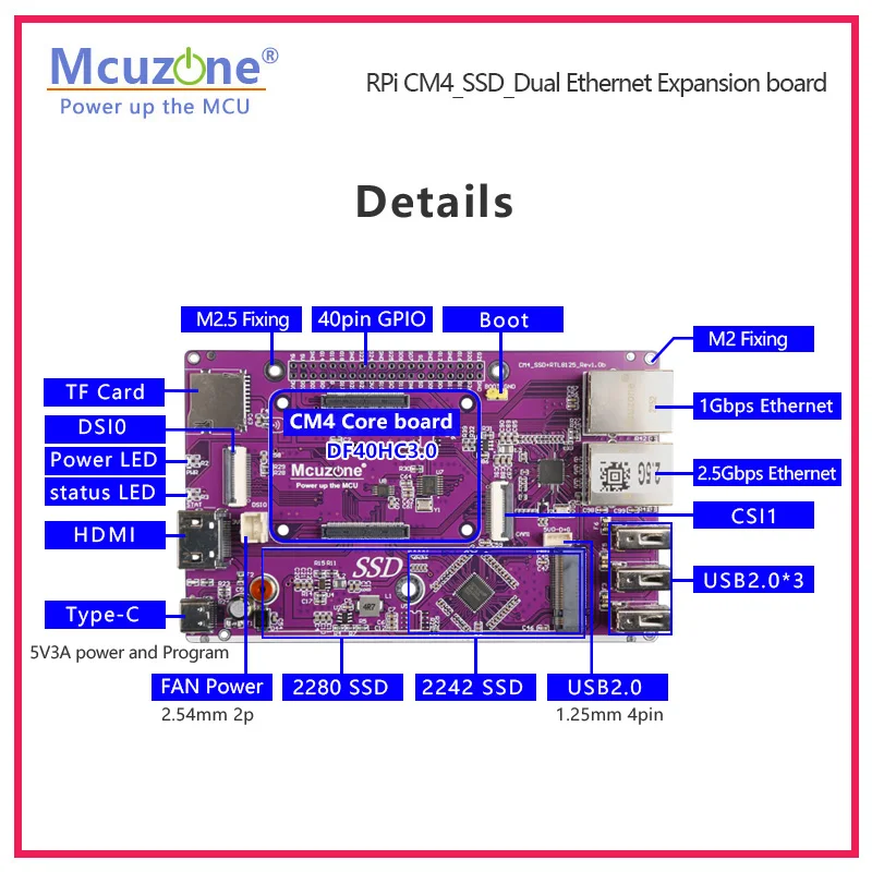 Raspberry Pi-cm4_ssd_dual Placa de Expansão Ethernet Pcie 2.5gbps 1gbps Ethernet Original Pcie Nvme Ssd M.2 - Imagem 4
