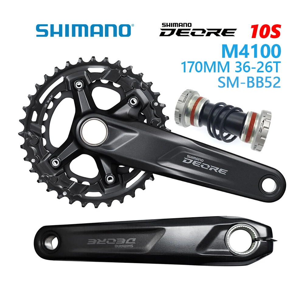 

SHIMANO DEORE M4100 2X10 Speed Crankset MTB Bicycle FC-M4100-2 170mm 175mm 26-36T With BB52 Bottom Bracket Mountain Bike Parts