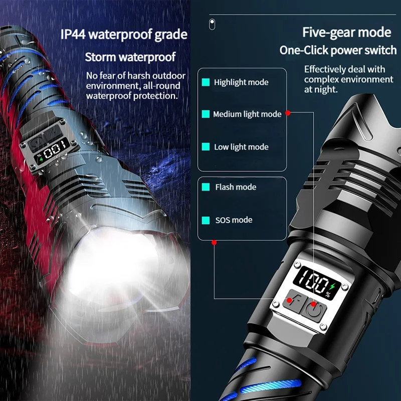  LED  26650 ͸, USB ,  ,   ġ, ߿ Ÿ ķ , 80W